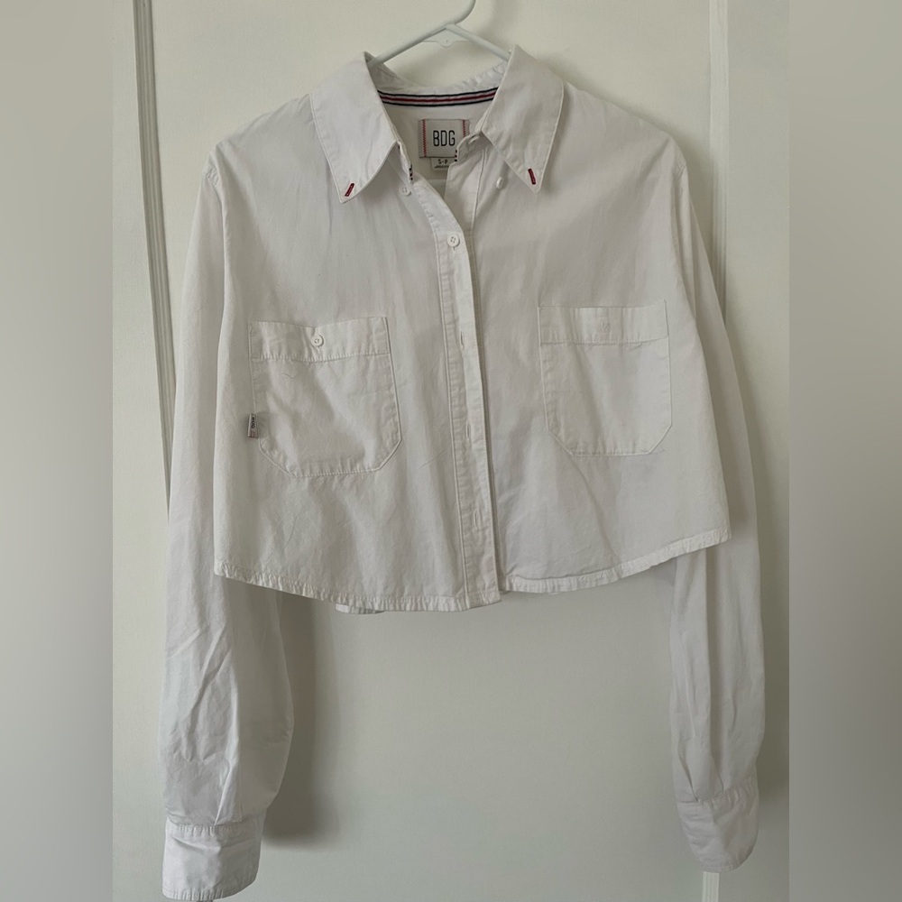 BDG Corey Cropped Button-Down Shirt Size Small.